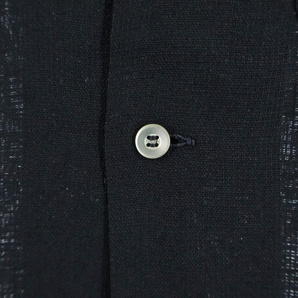 VINTAGE(ヴィンテージ) 60s Rayon Shirt レーヨンシャツ 長袖シャツ フロント刺繍 胸ポケット ブラック