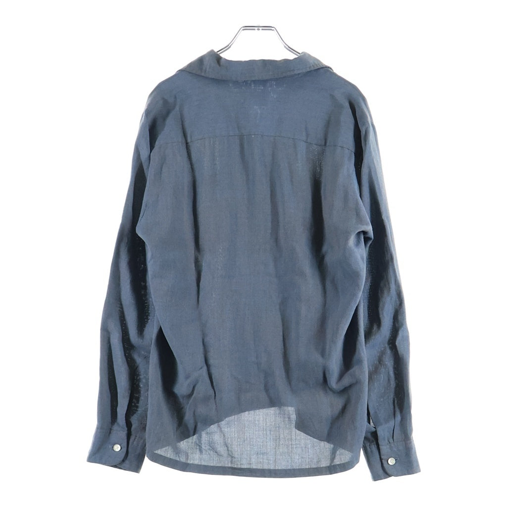 VINTAGE(ヴィンテージ) 60s Rayon Shirt レーヨンシャツ 長袖シャツ 胸ポケット ブルー