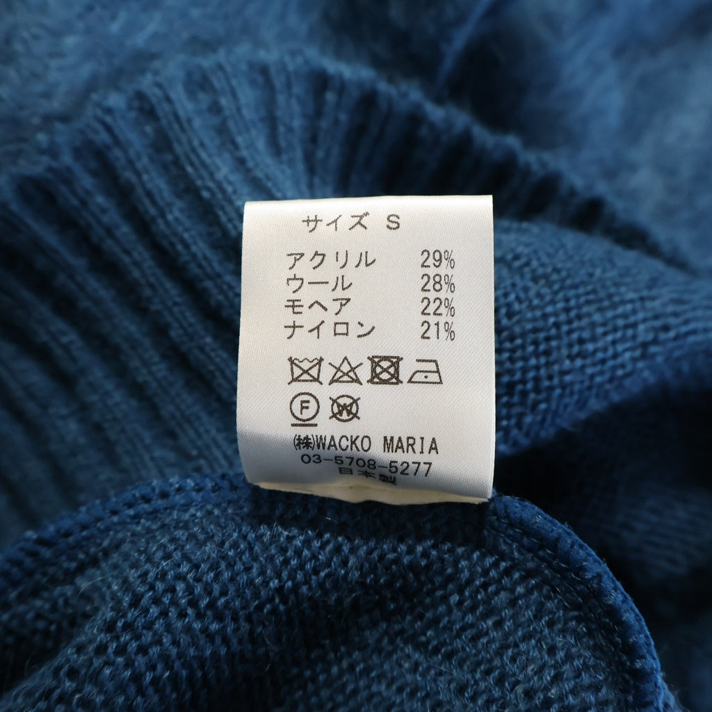 WACKO MARIA(ワコマリア) 22AW MOHAIR CREW NECK SWEATER モヘア クルーネック セーター ニット ブルー 22FW-WMK-KN05
