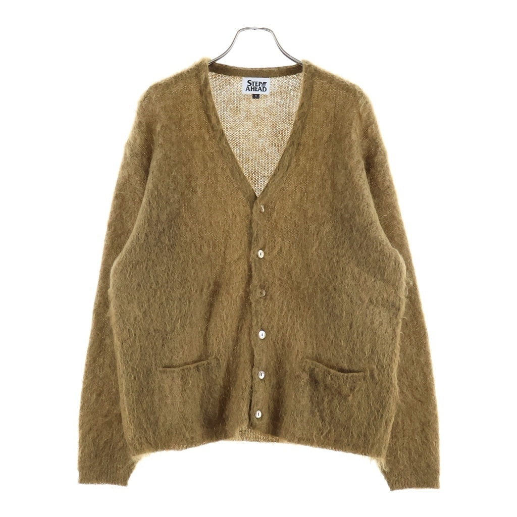 STEP AHEAD(ステップアヘッド) Mohair Cardigan W/Pocket Solid モヘアカーディガン ダブルポケット ブラウン