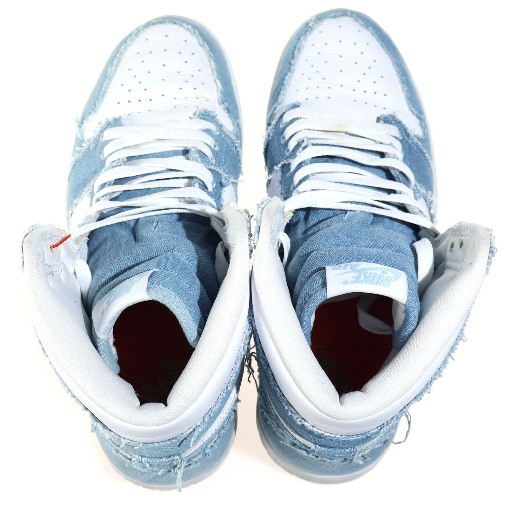 NIKE(ナイキ) WMNS AIR JORDAN 1 HIGH OG DENIM ウィメンズ エアジョーダン1 デニム ハイカットスニーカー ホワイト/ブルー US11/28cm DM9036-104
