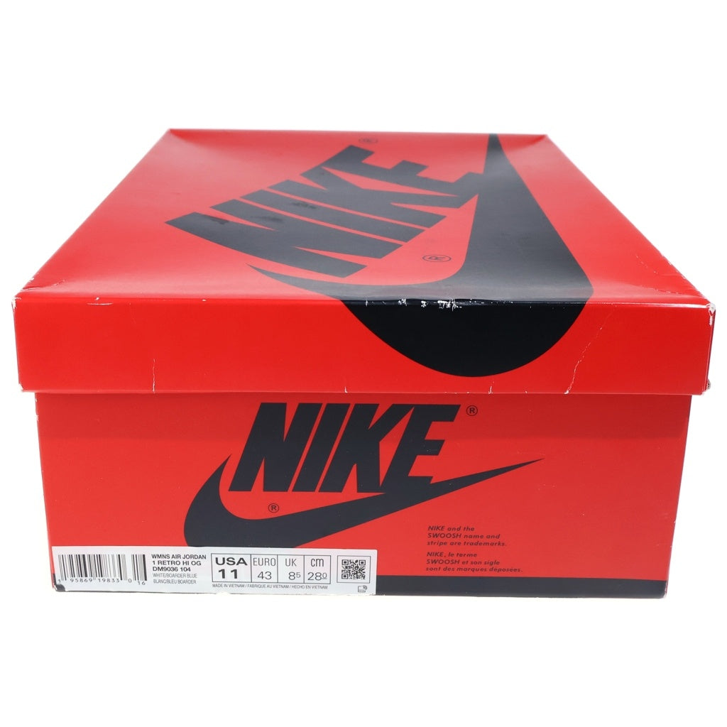 NIKE(ナイキ) WMNS AIR JORDAN 1 HIGH OG DENIM ウィメンズ エアジョーダン1 デニム ハイカットスニーカー ホワイト/ブルー US11/28cm DM9036-104