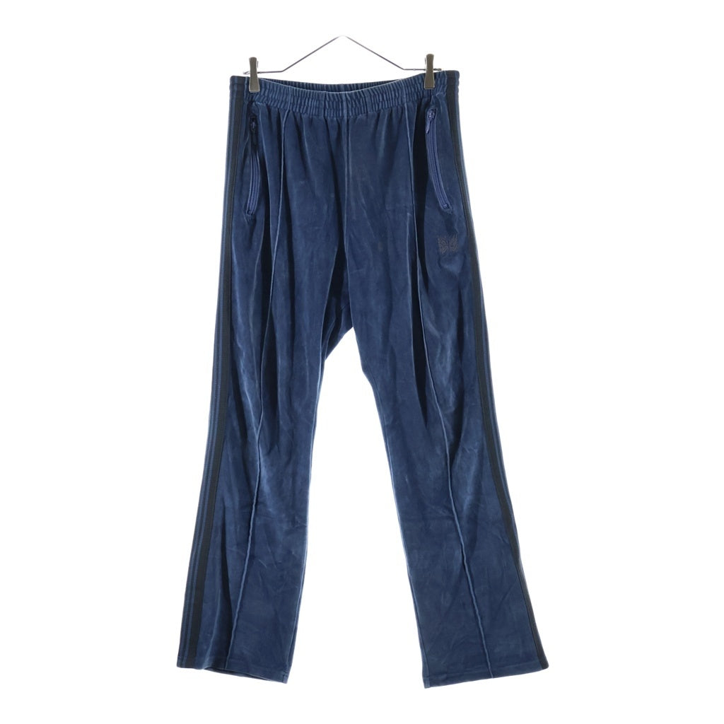 Needles(ニードルス) 23AW NARROW TRACK PANTS サイドライン ベロア トラックパンツ ブルー NS253