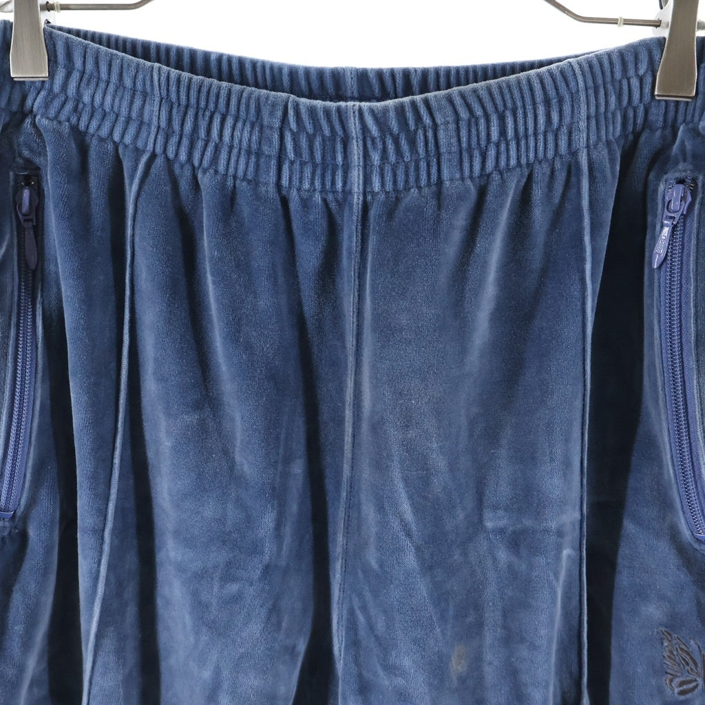 Needles(ニードルス) 23AW NARROW TRACK PANTS サイドライン ベロア トラックパンツ ブルー NS253