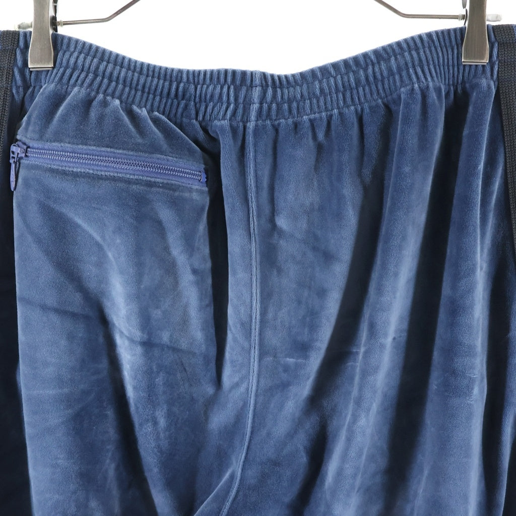 Needles(ニードルス) 23AW NARROW TRACK PANTS サイドライン ベロア トラックパンツ ブルー NS253