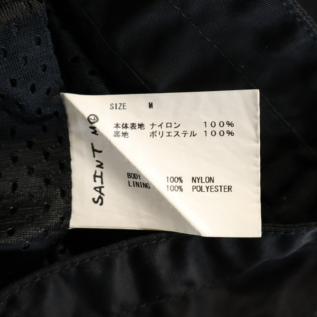 SAINT MICHAEL(セントマイケル) 23SS SWIMMING SHORT ロゴプリント ナイロン スウィムショーツ ハーフパンツ ブラック SM-S23-0000-065