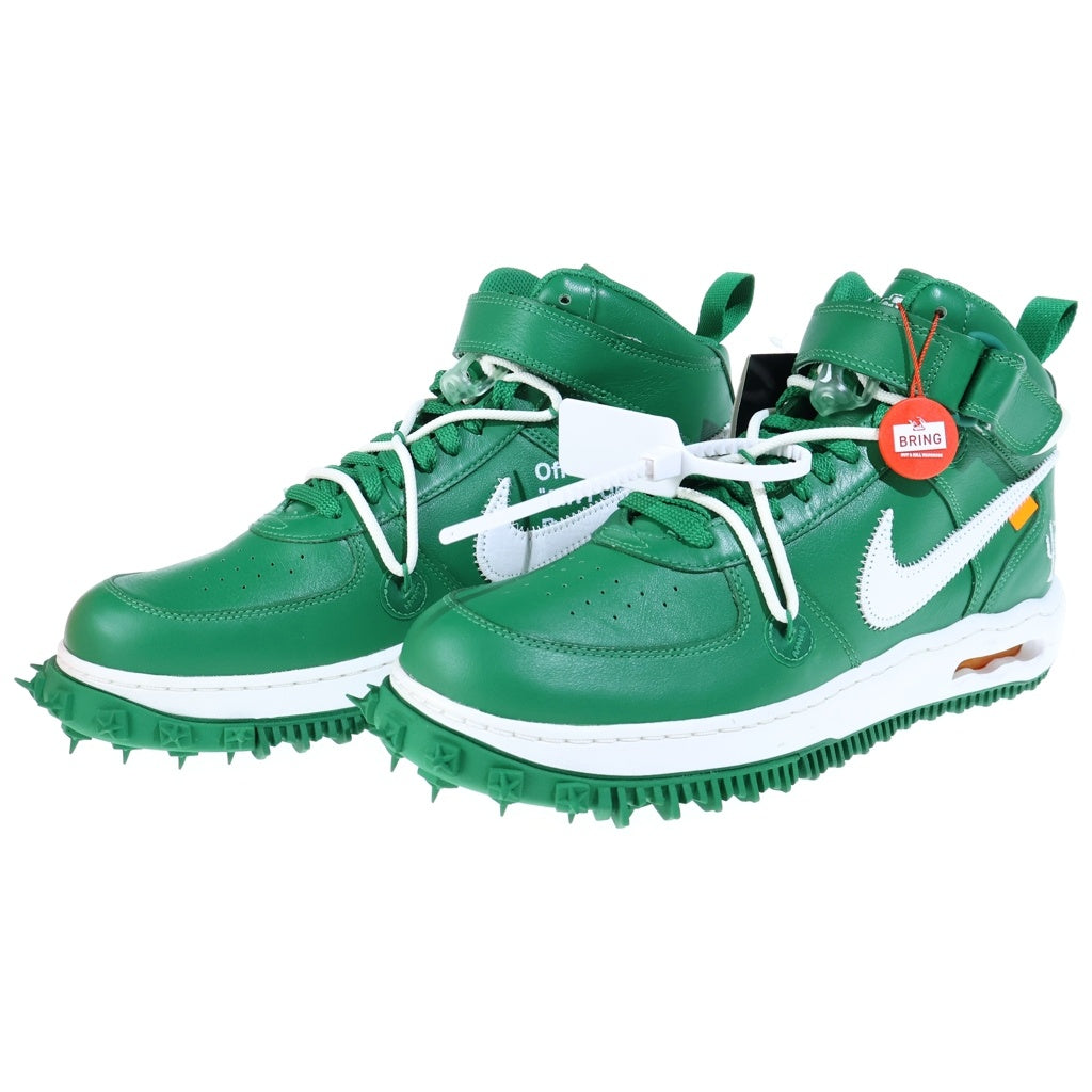 NIKE(ナイキ) ×OFF WHITE AIR FORCE1 MID SP LTHR DR0500-300 オフホワイト エアフォース1 ハイカットスニーカー グリーン US10.5/28.5cm