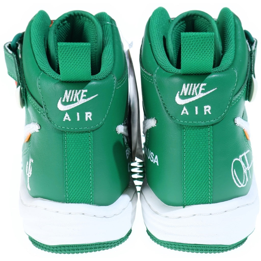 NIKE(ナイキ) ×OFF WHITE AIR FORCE1 MID SP LTHR DR0500-300 オフホワイト エアフォース1 ハイカットスニーカー グリーン US10.5/28.5cm