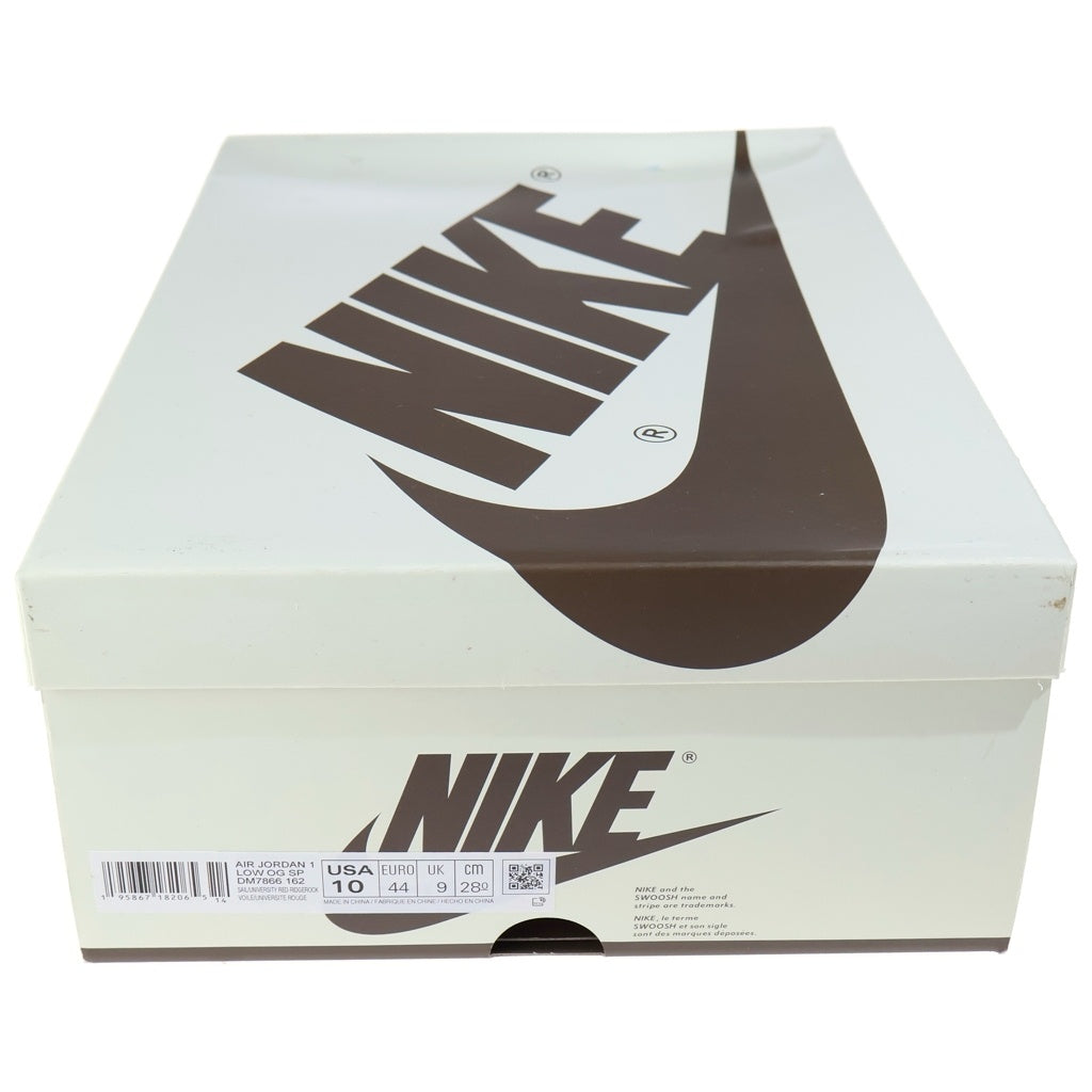 NIKE(ナイキ) ×TRAVIS SCOTT AIR JORDAN1 LOW OG SP DM7866-162 エアジョーダン1 ローカットスニーカー カーキ/ホワイト US10/28.0cm
