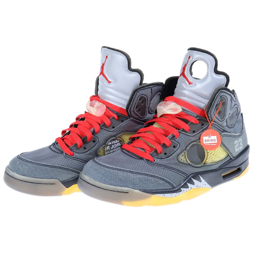 NIKE(ナイキ) ×OFF-WHITE AIR JORDAN 5 RETRO SP CT8480-001 オフホワイト エアジョーダン5 レトロ ハイカットスニーカー ブラック US10/28.0cm