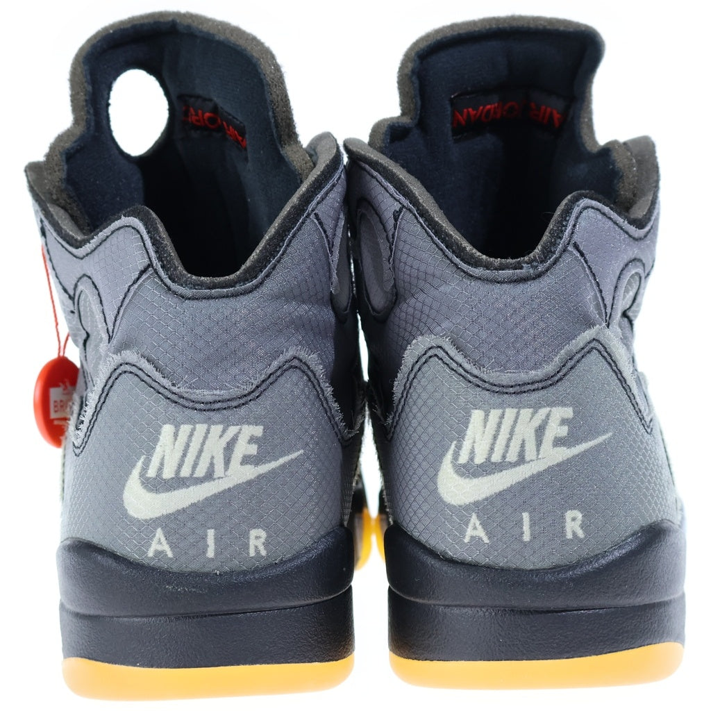 NIKE(ナイキ) ×OFF-WHITE AIR JORDAN 5 RETRO SP CT8480-001 オフホワイト エアジョーダン5 レトロ ハイカットスニーカー ブラック US10/28.0cm