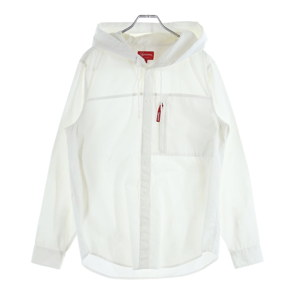SUPREME(シュプリーム) Hooded Snap Front Shirt シャツフーディー スナップボタン ホワイト