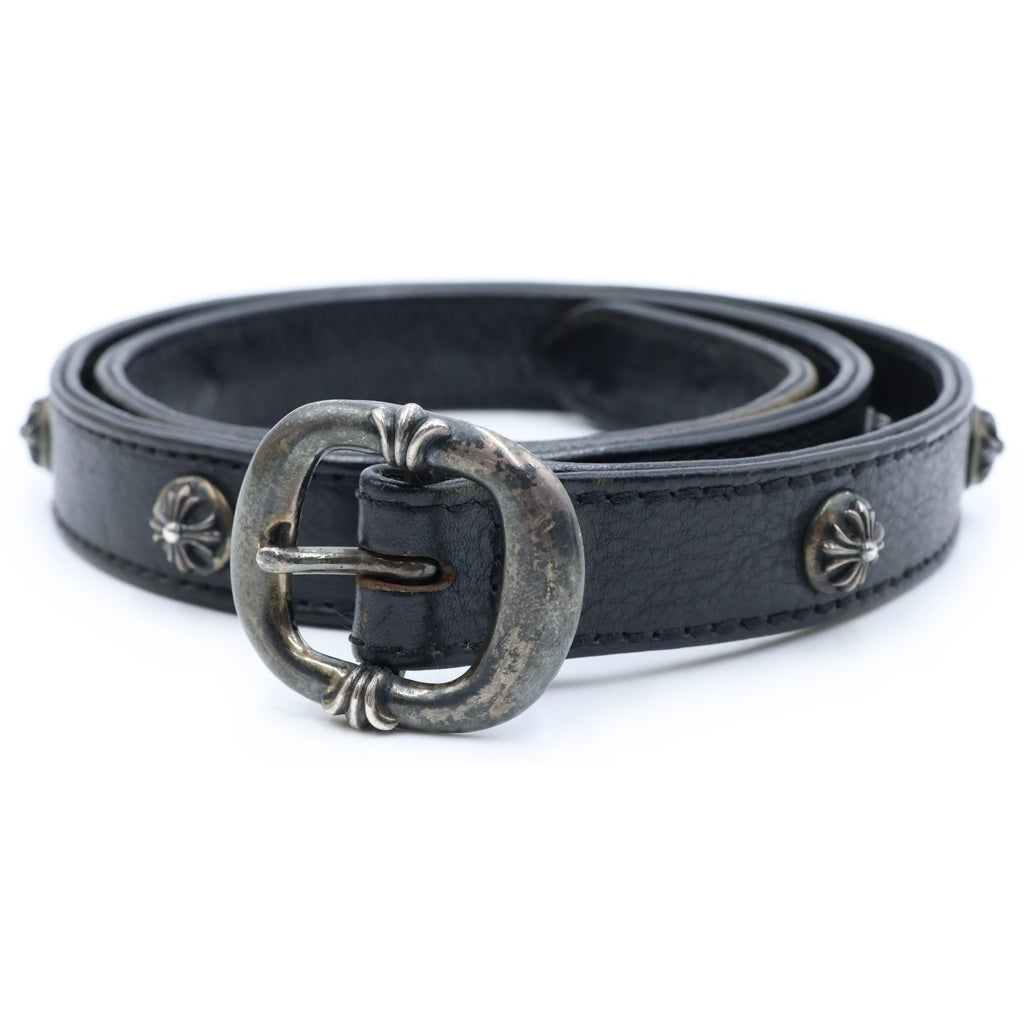 CHROME HEARTS(クロムハーツ) BLT GUNSLINGER0.75 CROSSBALL LEATHER BELT ガンスリンガー クロスボール レザーベルト ブラック