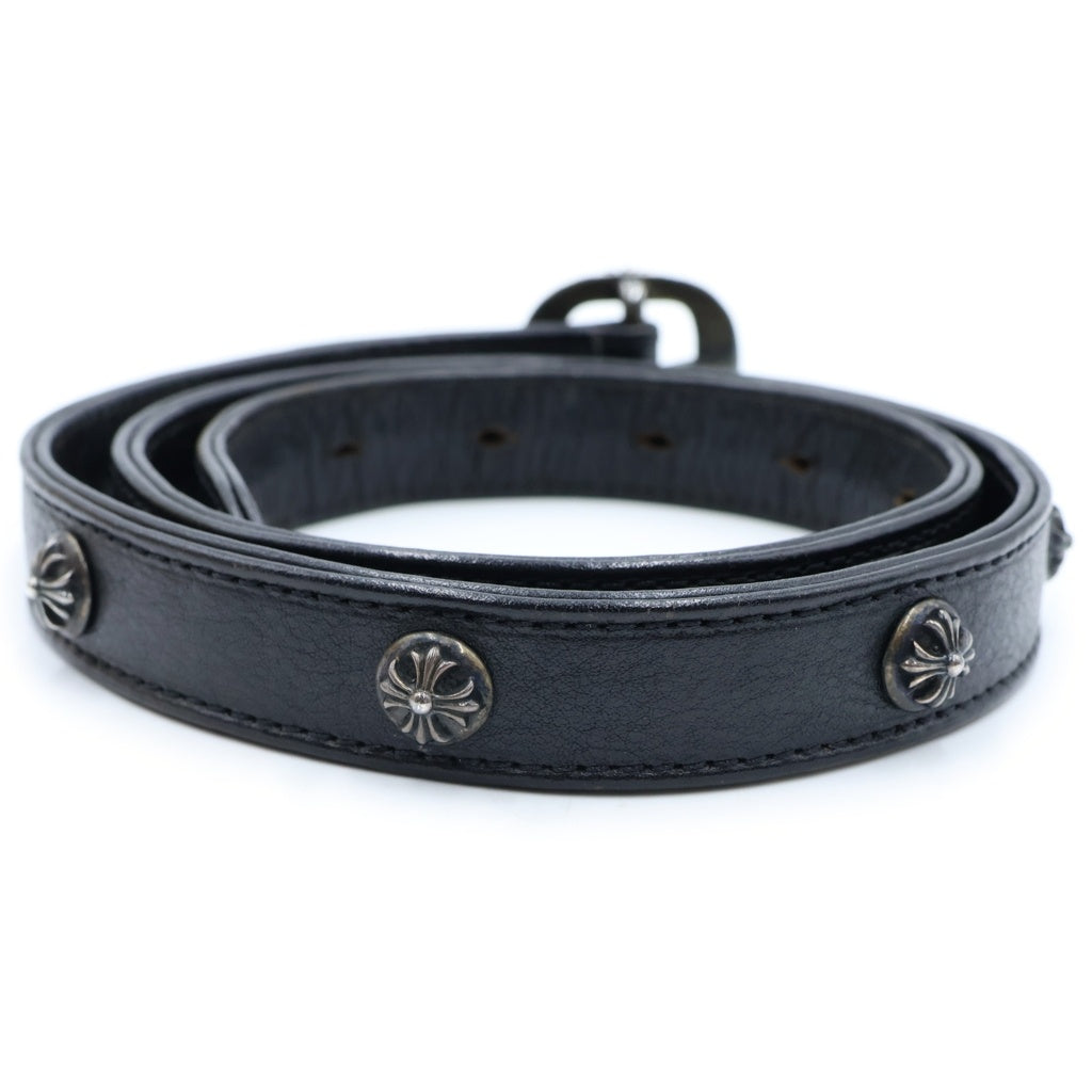 CHROME HEARTS(クロムハーツ) BLT GUNSLINGER0.75 CROSSBALL LEATHER BELT ガンスリンガー クロスボール レザーベルト ブラック