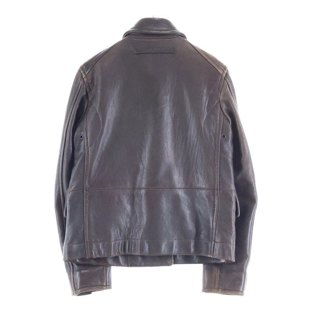 PRADA SPORT(プラダ スポーツ) Leather Jacket レザージャケット 裏地ナイロン ブラウン レディース