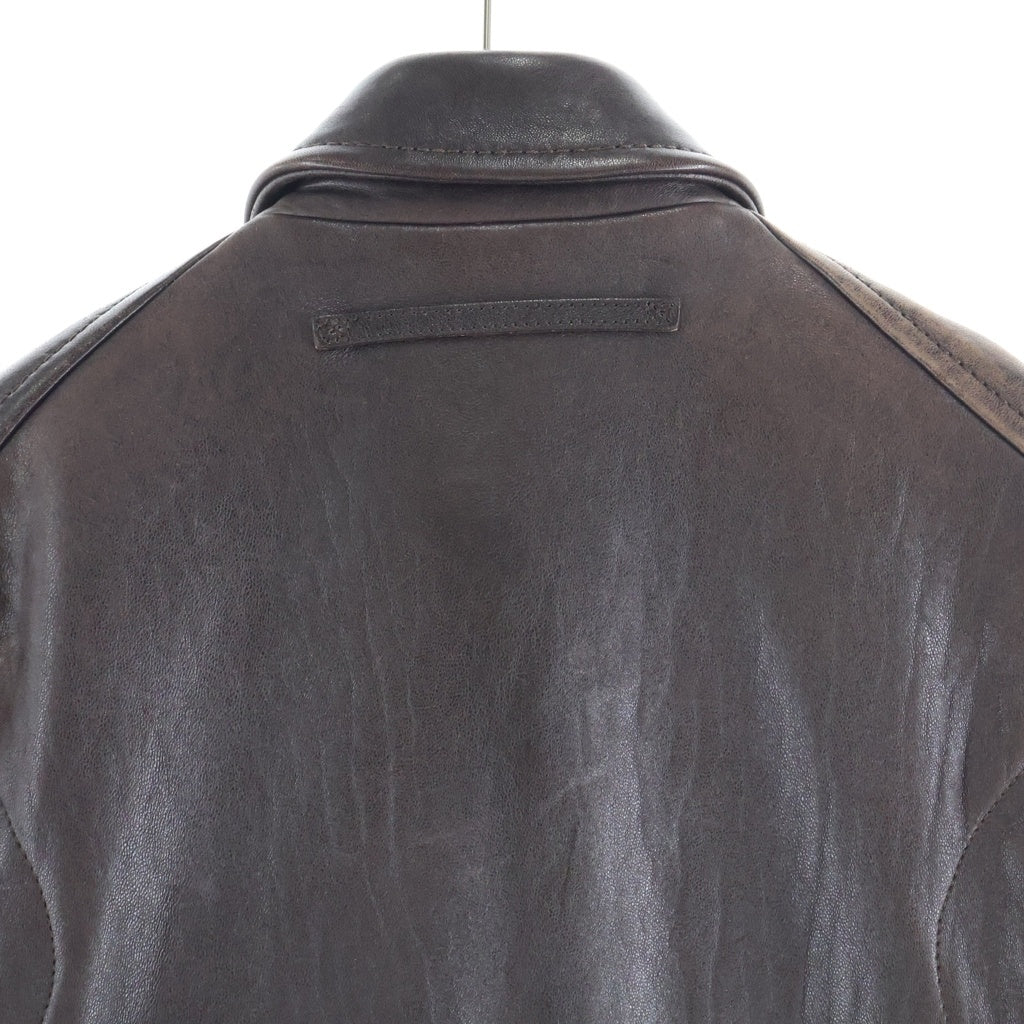 PRADA SPORT(プラダ スポーツ) Leather Jacket レザージャケット 裏地ナイロン ブラウン レディース