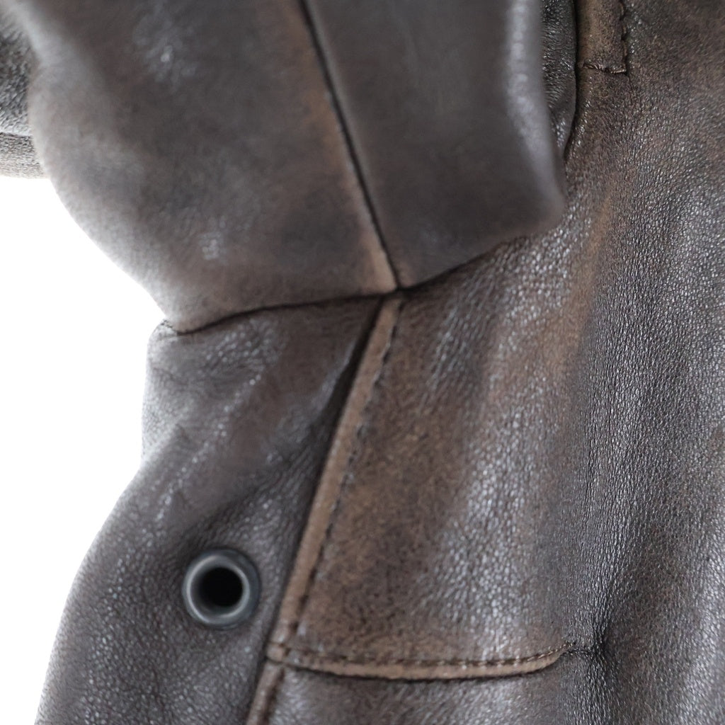 PRADA SPORT(プラダ スポーツ) Leather Jacket レザージャケット 裏地ナイロン ブラウン レディース