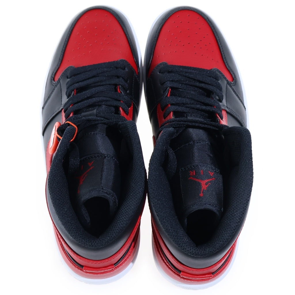 NIKE(ナイキ) AIR JORDAN 1 MID BRED 554724-074 エアージョーダン ブレッド ハイカットスニーカー ブラック/レッド US9/27.0cm