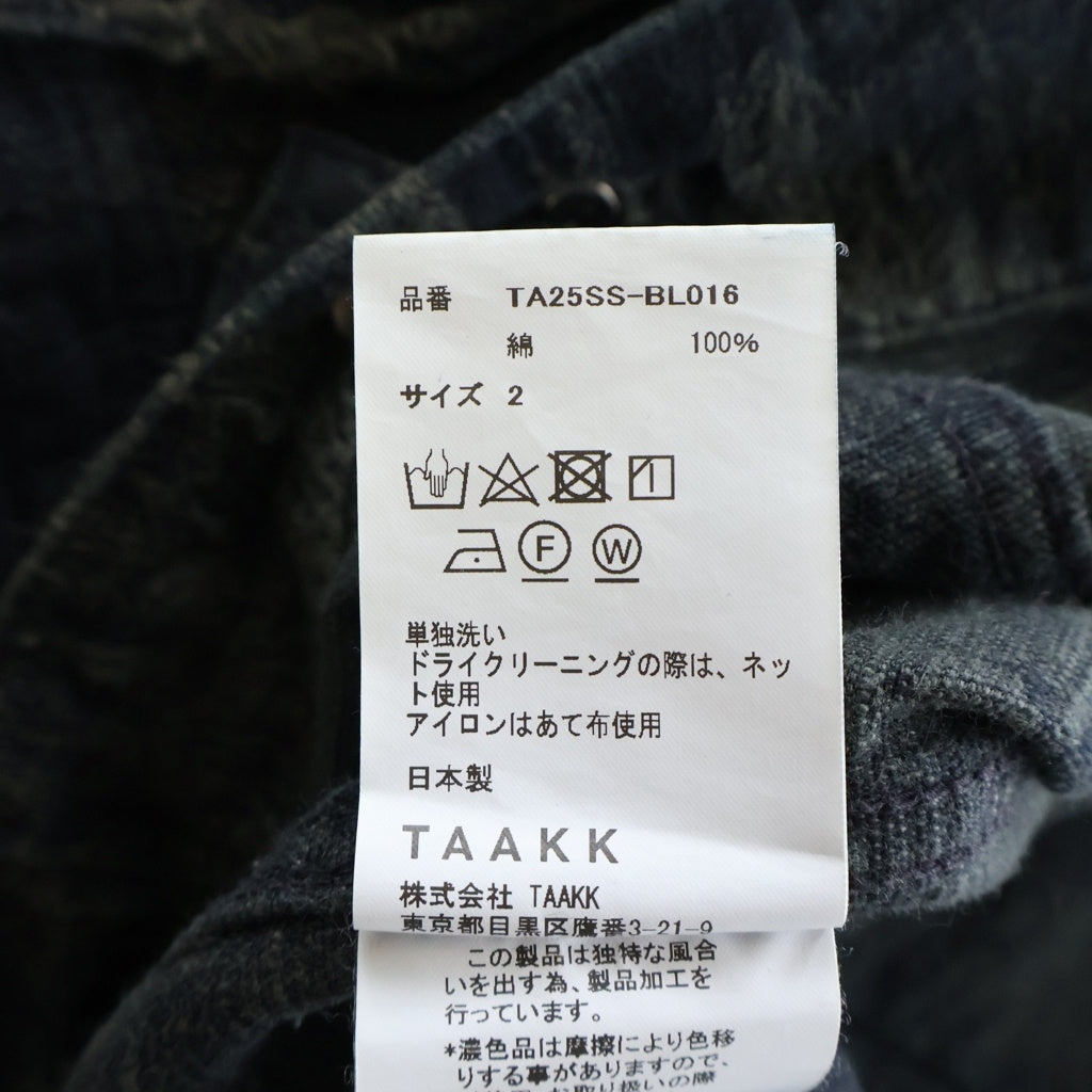TAAKK(ターク) 25SS 3RD TYPE DENIM JACKET サードタイプ ダメージ加工 デニムジャケット ブラック TA25SS-BL016