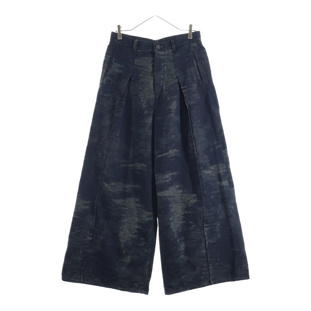 TAAKK(ターク) 25SS DENIM WIDE S/SLACKS ダメージ加工 デニムワイドパンツ ブラック TA25SS-PT015