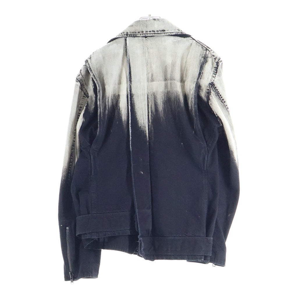 YOHJI YAMAMOTO REGULATION(ヨウジヤマモト レギュレーション) ブリーチデニム ライダースジャケット ブラック FMーJ56ー006