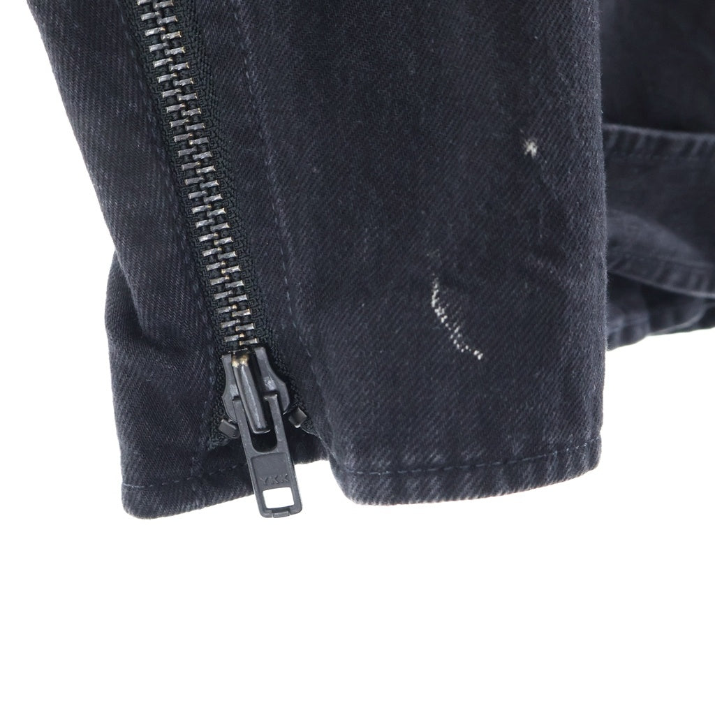 YOHJI YAMAMOTO REGULATION(ヨウジヤマモト レギュレーション) ブリーチデニム ライダースジャケット ブラック FMーJ56ー006