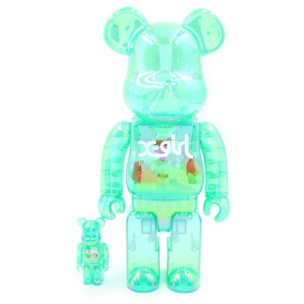 MEDICOM TOY(メディコムトイ) BE@RBRICK X-girl 400% 100% ベアブリック エックスガール フィギュア グリーン
