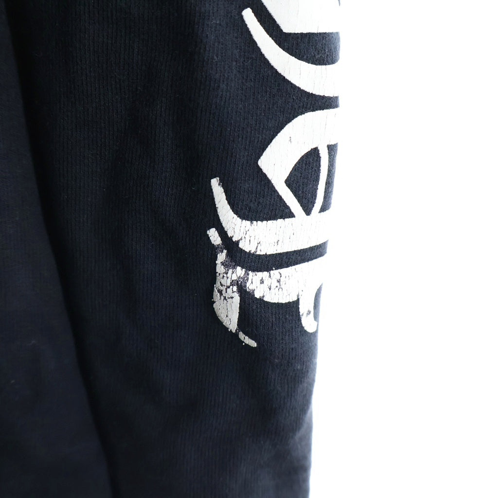 CHROME HEARTS(クロムハーツ) THERMAL SWTSHRT HD ZIP 裏地サーマル ロゴプリント ダガージップアップパーカー フーディー ブラック