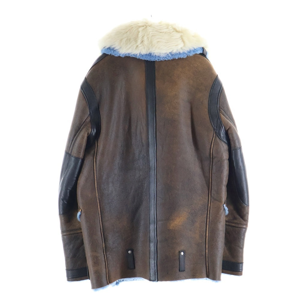 COACH(コーチ) Shearling Atiator Jacket シアリング アビエータージャケット ファー付き ブラウン/ブラック/ブルー 79056