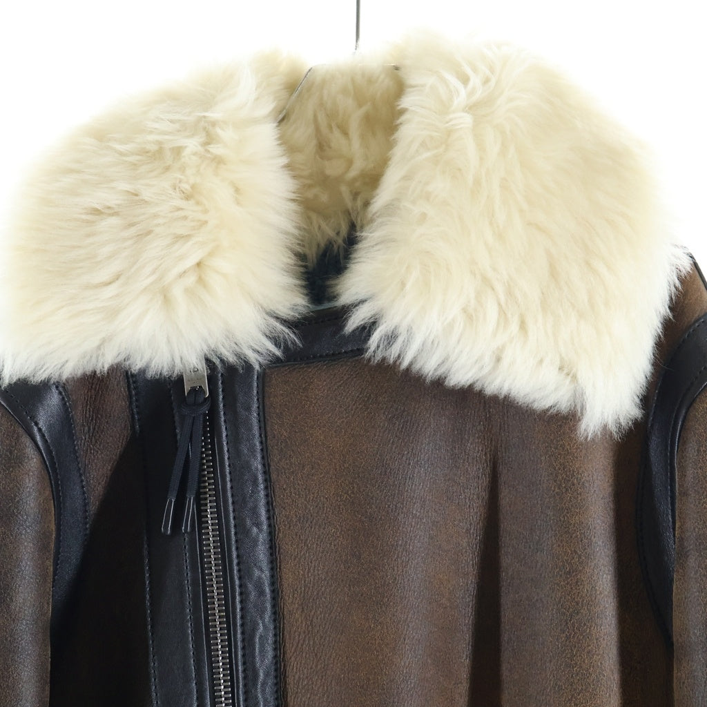 COACH(コーチ) Shearling Atiator Jacket シアリング アビエータージャケット ファー付き ブラウン/ブラック/ブルー 79056