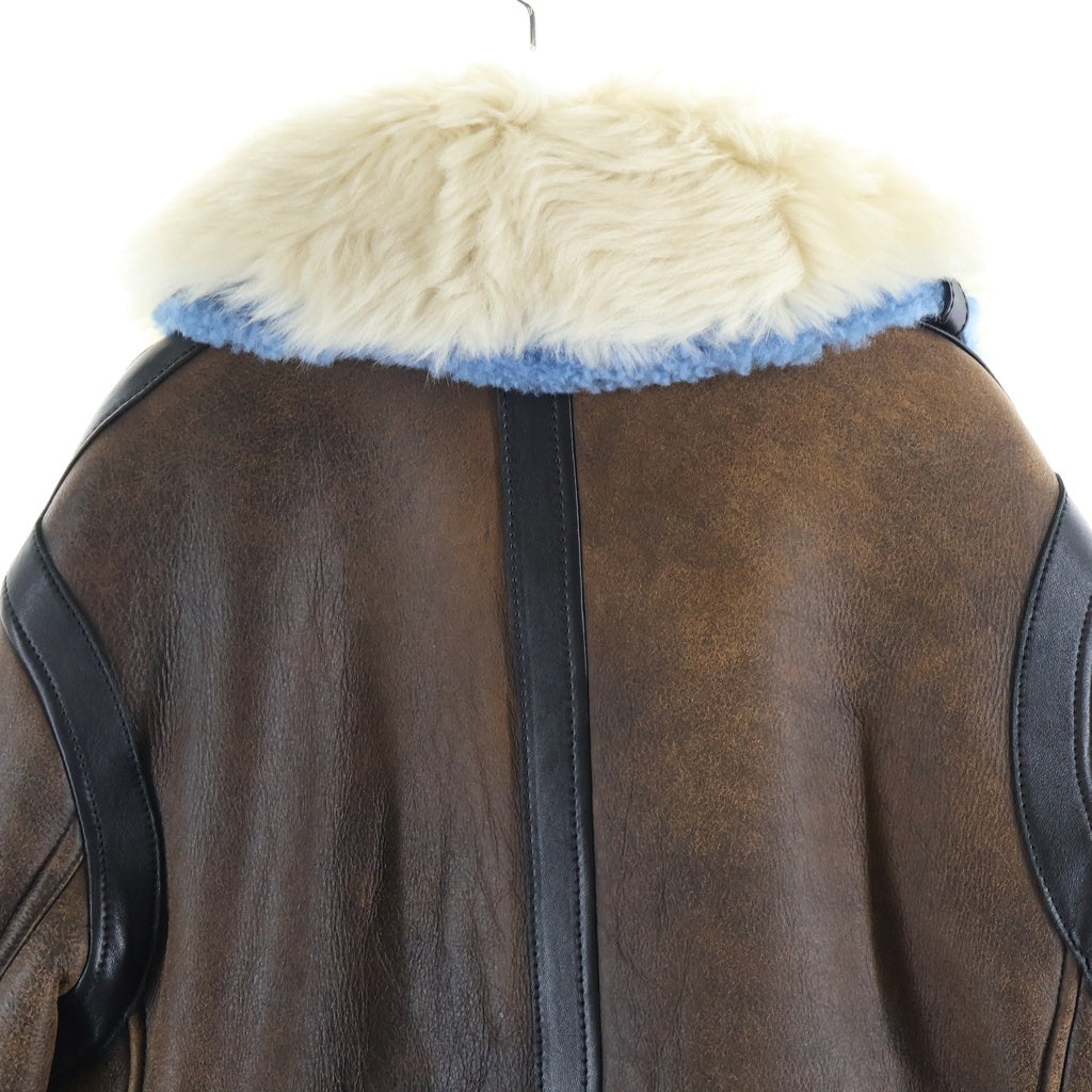 COACH(コーチ) Shearling Atiator Jacket シアリング アビエータージャケット ファー付き ブラウン/ブラック/ブルー 79056