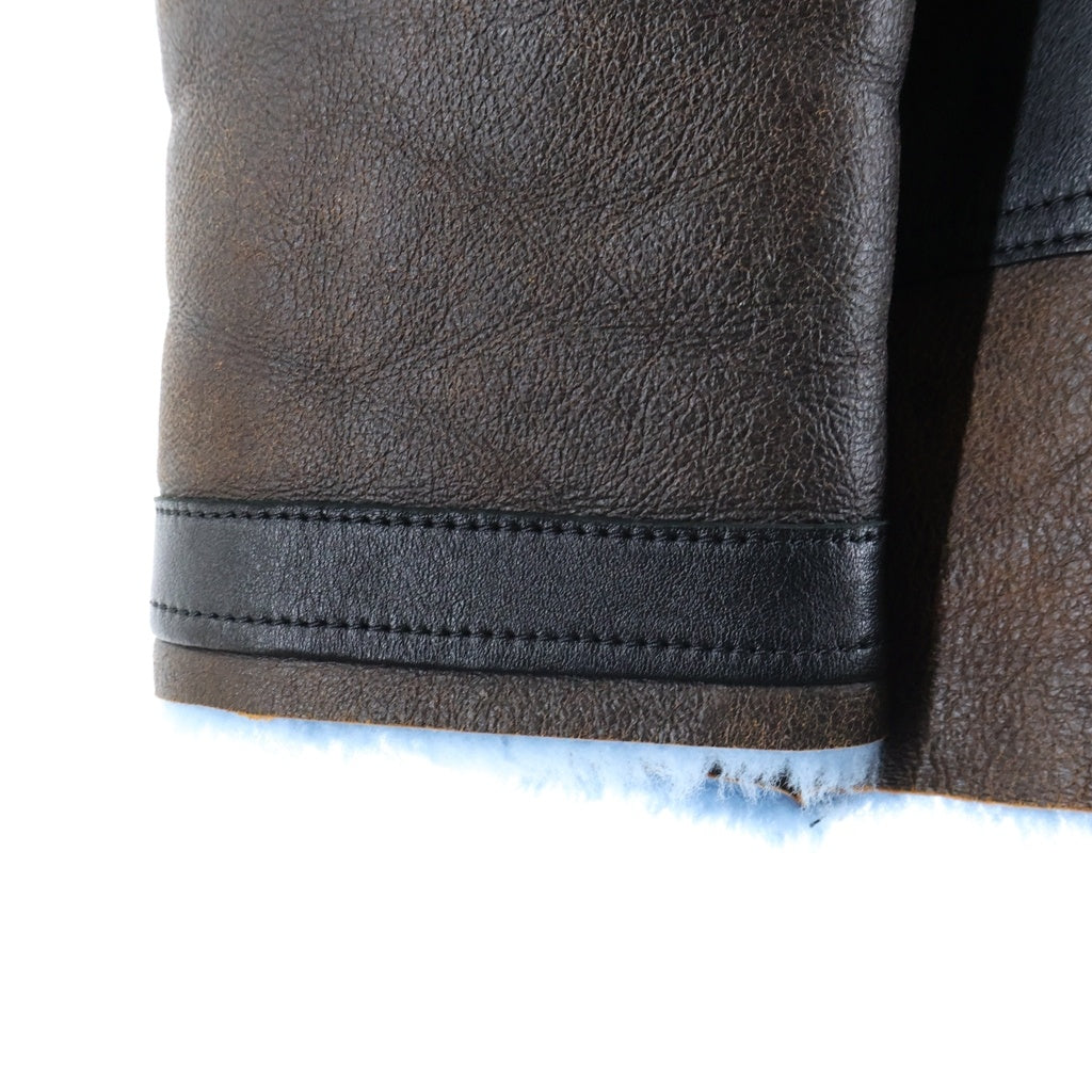 COACH(コーチ) Shearling Atiator Jacket シアリング アビエータージャケット ファー付き ブラウン/ブラック/ブルー 79056