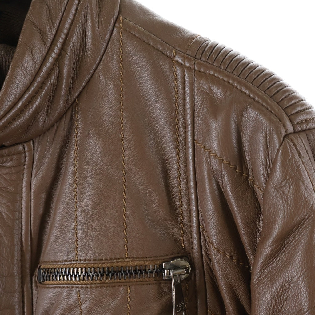 DOLCE & GABBANA(ドルチェアンドガッバーナ) LAMB SKIN JACKET ラムスキン ジャケット 5ポケット ブラウン