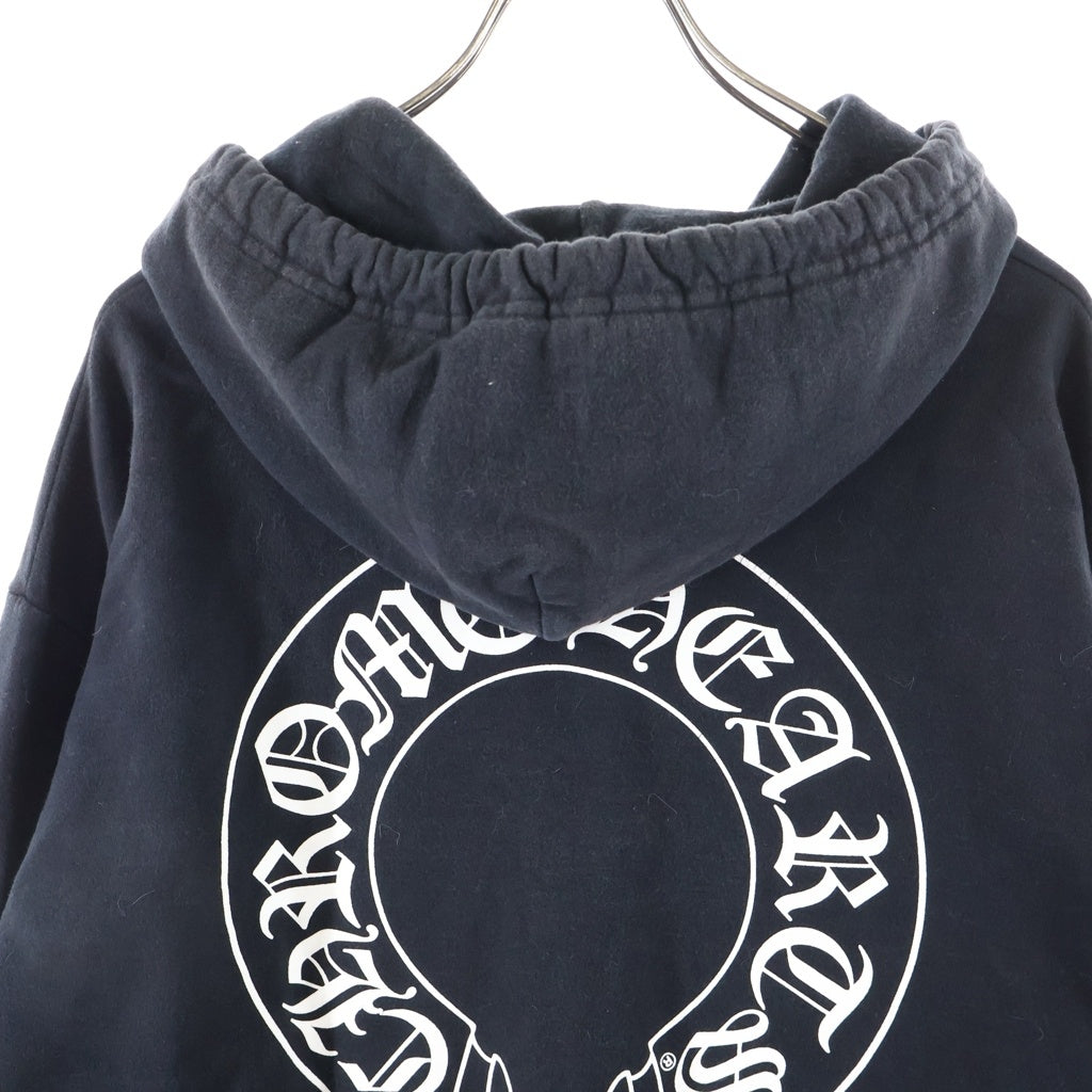 CHROME HEARTS(クロムハーツ) SWTSHRT PLVR 袖フローラル バックホースシュープリント スウェット プルオーバーパーカー ブラック
