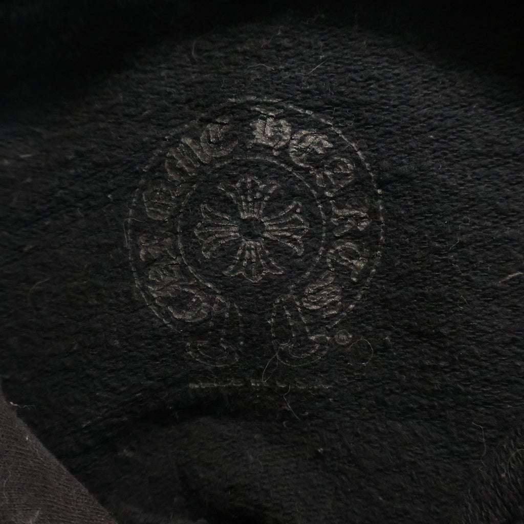 CHROME HEARTS(クロムハーツ) SWTSHRT PLVR 袖フローラル バックホースシュープリント スウェット プルオーバーパーカー ブラック