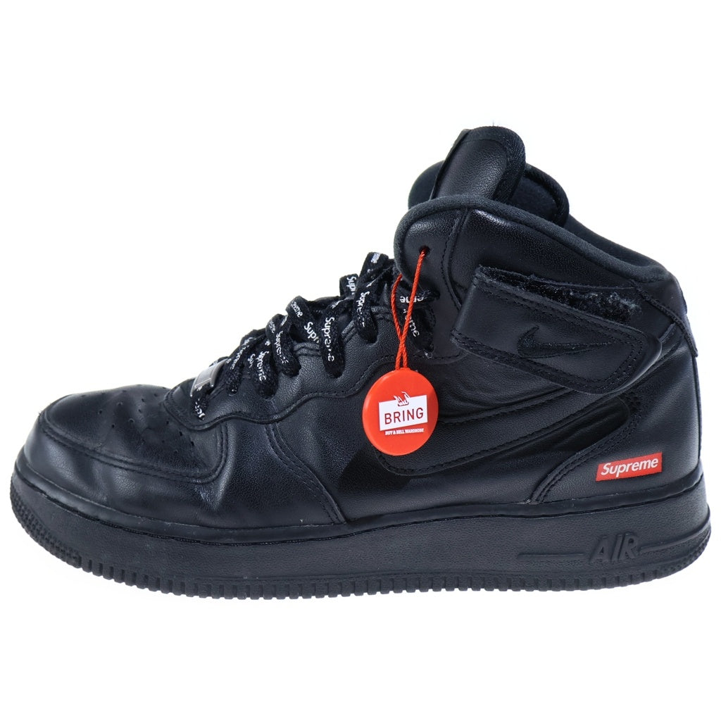 NIKE(ナイキ) ×SUPREME AIR FORCE 1 MID BLACK シュプリーム エアフォース1 ミッドカットスニーカー ブラック US8/26cm FZ8784-001
