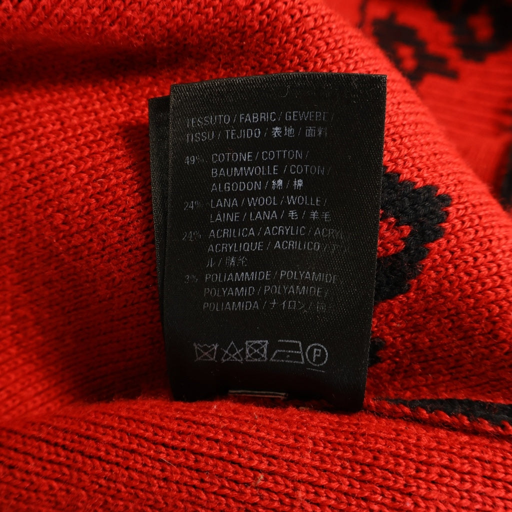 BALENCIAGA(バレンシアガ) 20AW ALLOVER LOGO CREWNECK KNIT オーバーサイズ ロゴニット クルーネックセーター ブラック/レッド 625970 T3178