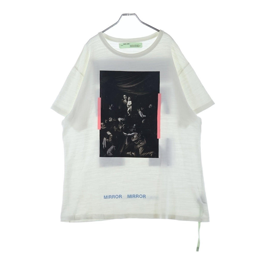 OFF-WHITE(オフホワイト) 17SS MIRROR CARAVAGGIO TEE プリント半袖Tシャツ カットソー ホワイト