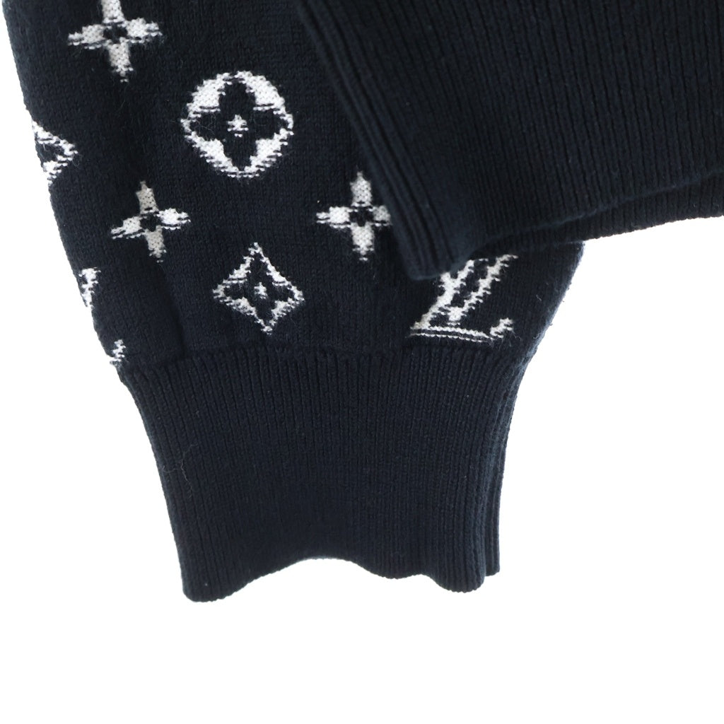 LOUIS VUITTON(ルイヴィトン) 20AW GRADIENT MONOGRAM KNIT グラデーション モノグラム総柄 クルーネックニットセーター ブラック RM202 USO HJN87W