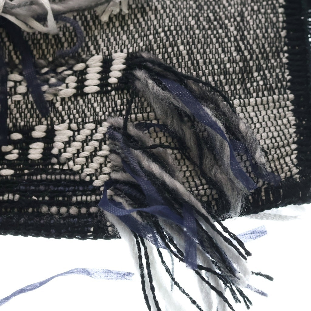 SISE(シセ) 17AW アクリル ジャガード織り 大判フリンジストール ブランケット グレー 17AW-AC-02