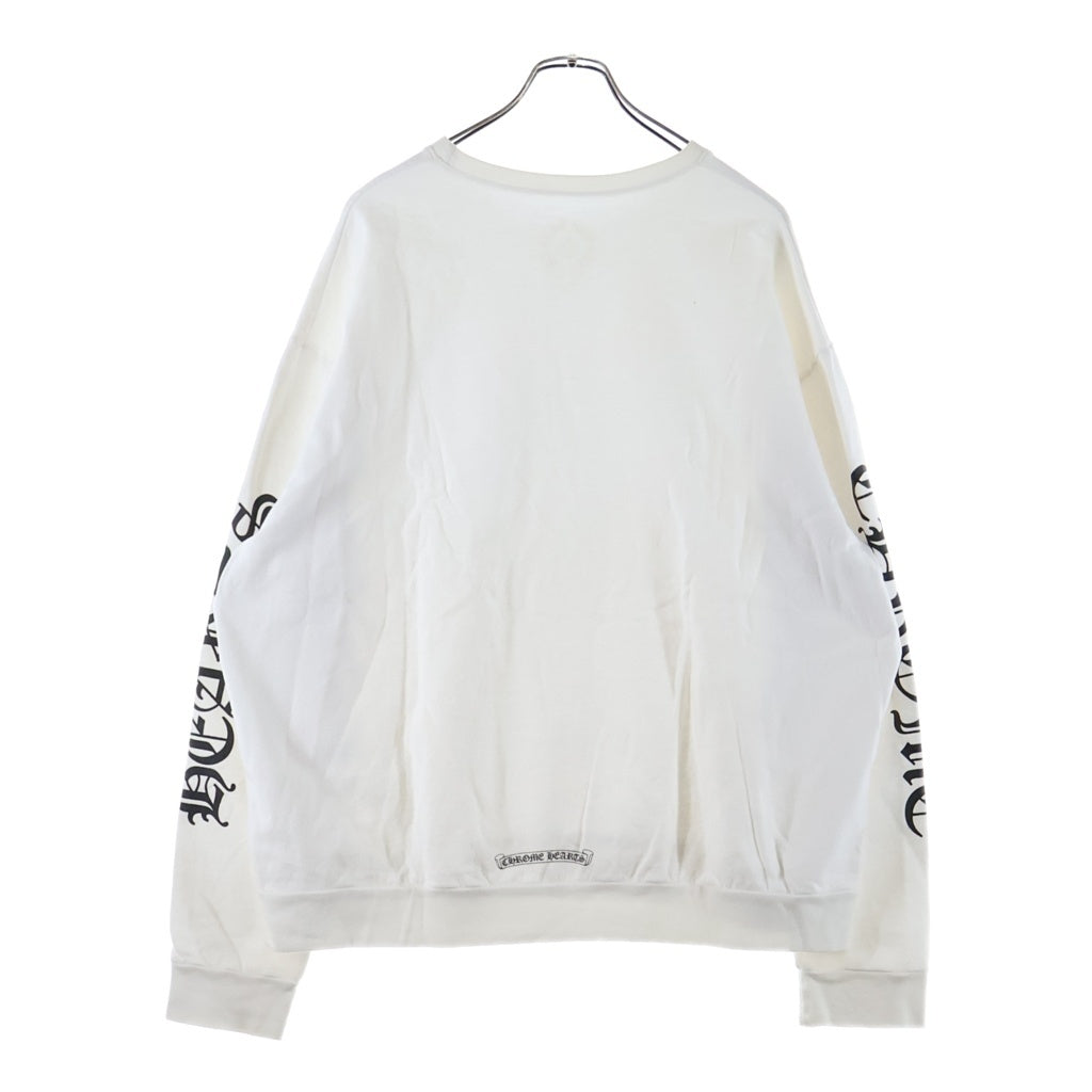 CHROME HEARTS(クロムハーツ) NECK LOGO CREWNECK SWEATSHIRT ネックロゴ クルーネックトレーナー スウェット ホワイト