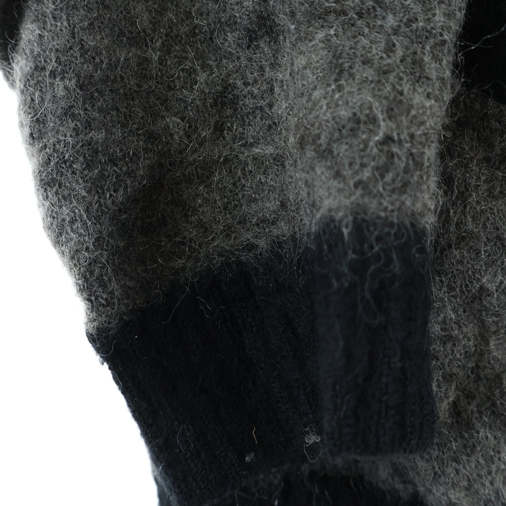 WACKO MARIA(ワコマリア) 16AW WOOL CARDIGAN ウールカーディガン ギルティーパーティー バック刺繍 グレー/ブラック 16FW-WMK-KN21