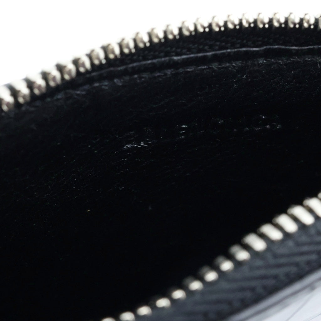BALENCIAGA(バレンシアガ) クロコ型押し ネックストラップ付き カードケース ブラック 594548 レディース
