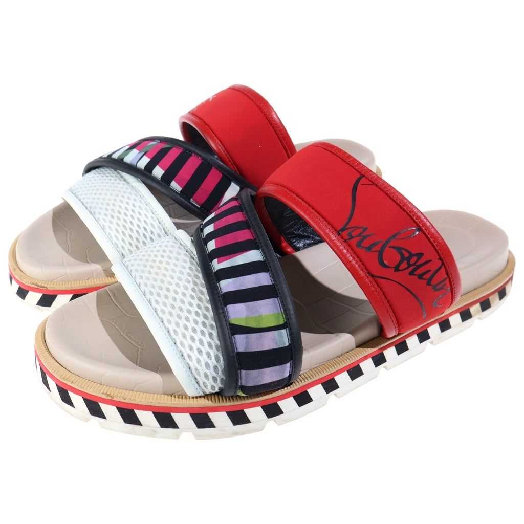 CHRISTIAN LOUBOUTIN(クリスチャンルブタン) クロコ型押し レザーサンダル マルチカラー 1191433