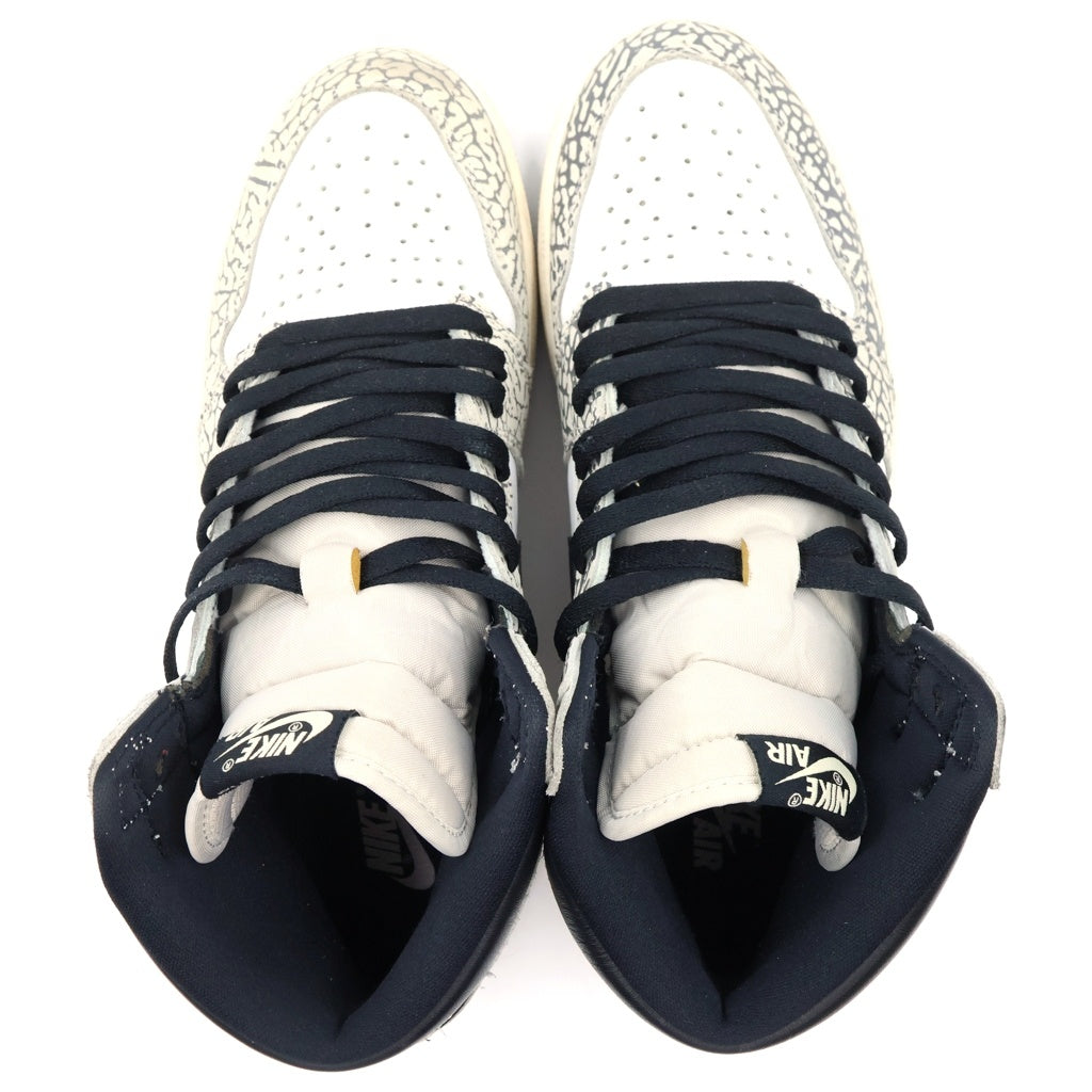 NIKE(ナイキ) AIR JORDAN 1 RETRO HIGH OG WHITE CEMENT ELEPHANT エアジョーダン1 ホワイトセメント ハイカットスニーカー ホワイト/グレー US10/28cm DZ5485-052