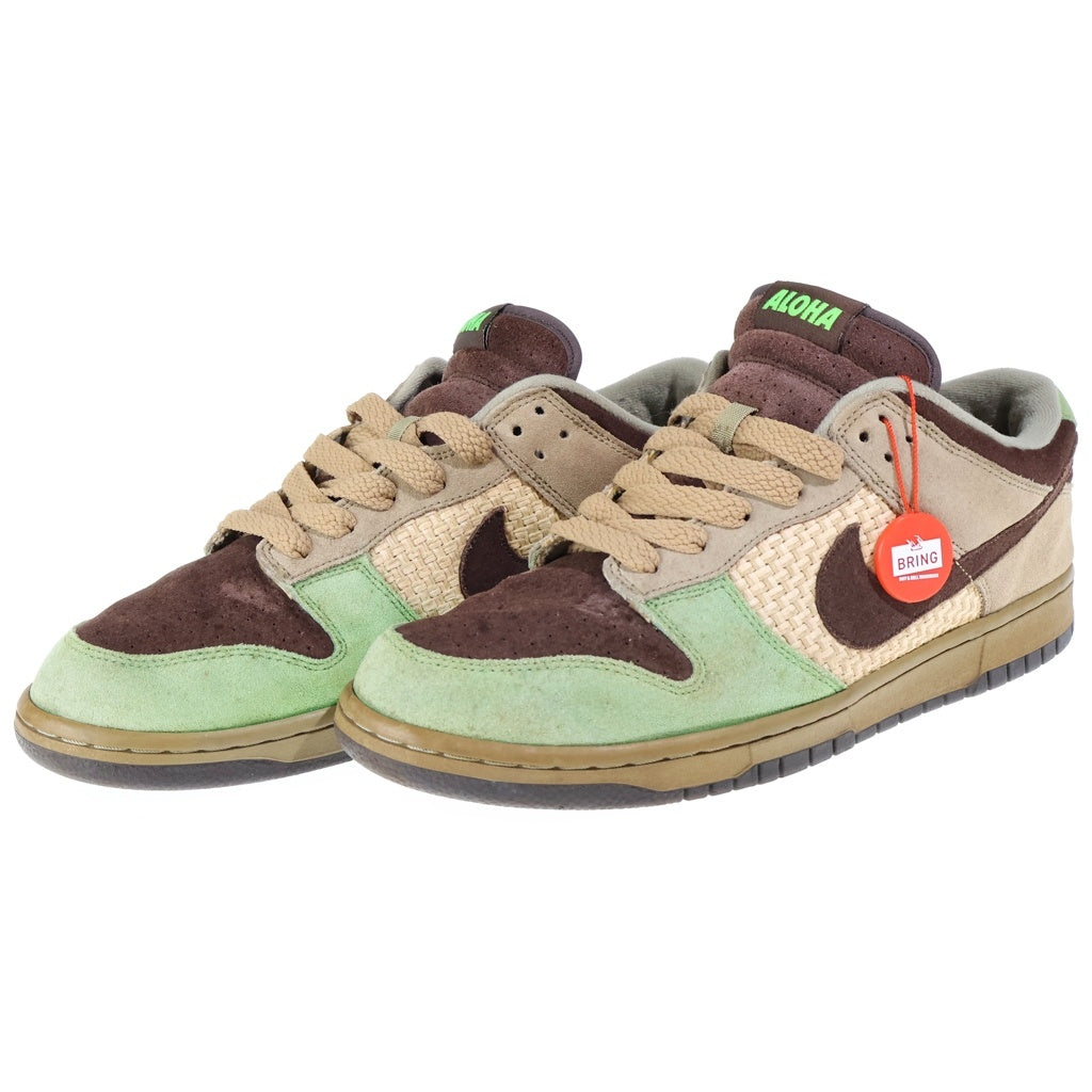 NIKE(ナイキ) 【観賞用 2004年製】 ×KICKS HI DUNK LOW ALOHA キックス ハイ ダンク アロハ ローカットスニーカー ブラウン/グリーン US11/29cm 310661-221