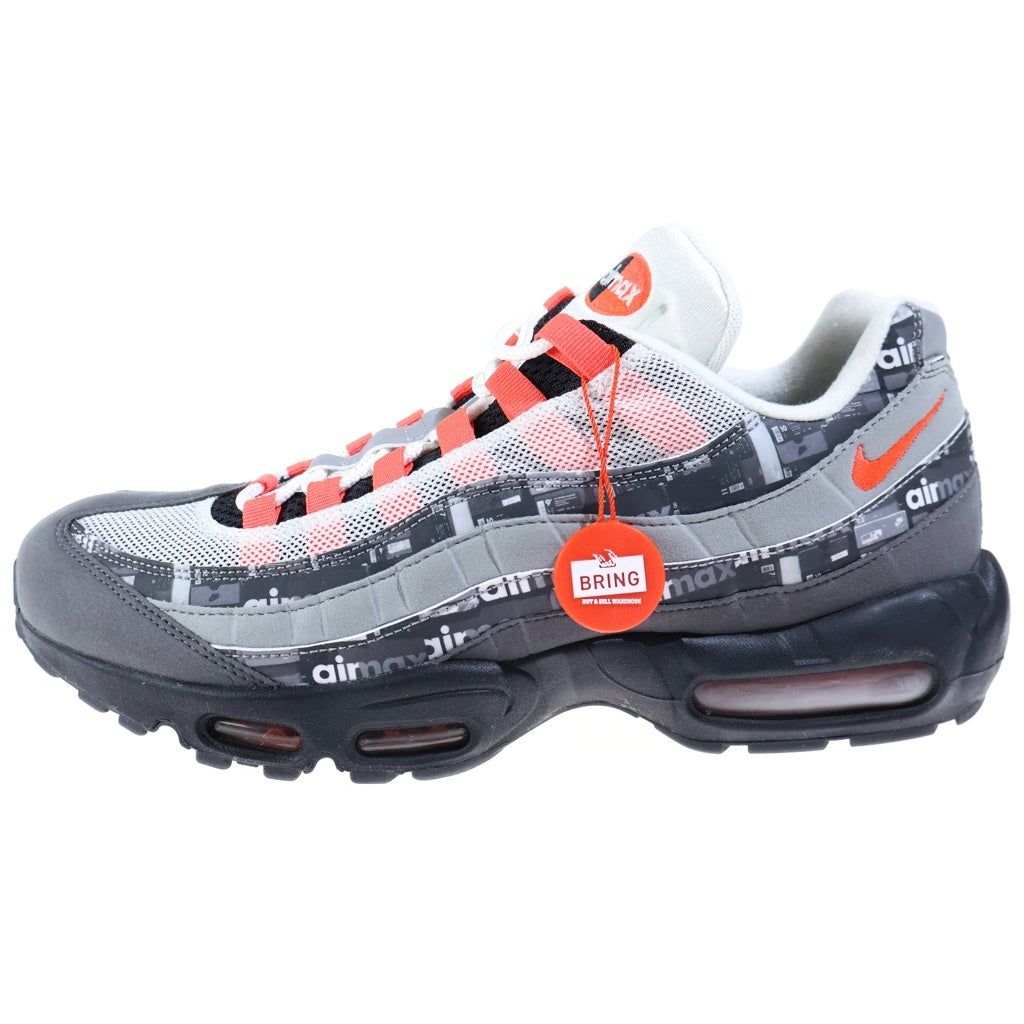 NIKE(ナイキ) × atmos AIR MAX 95 RED WE LOVE NIKE アトモス エアマックス95 ウィーラブナイキ レザーローカットスニーカー マルチカラー US12/30.0cm AQ0925-002