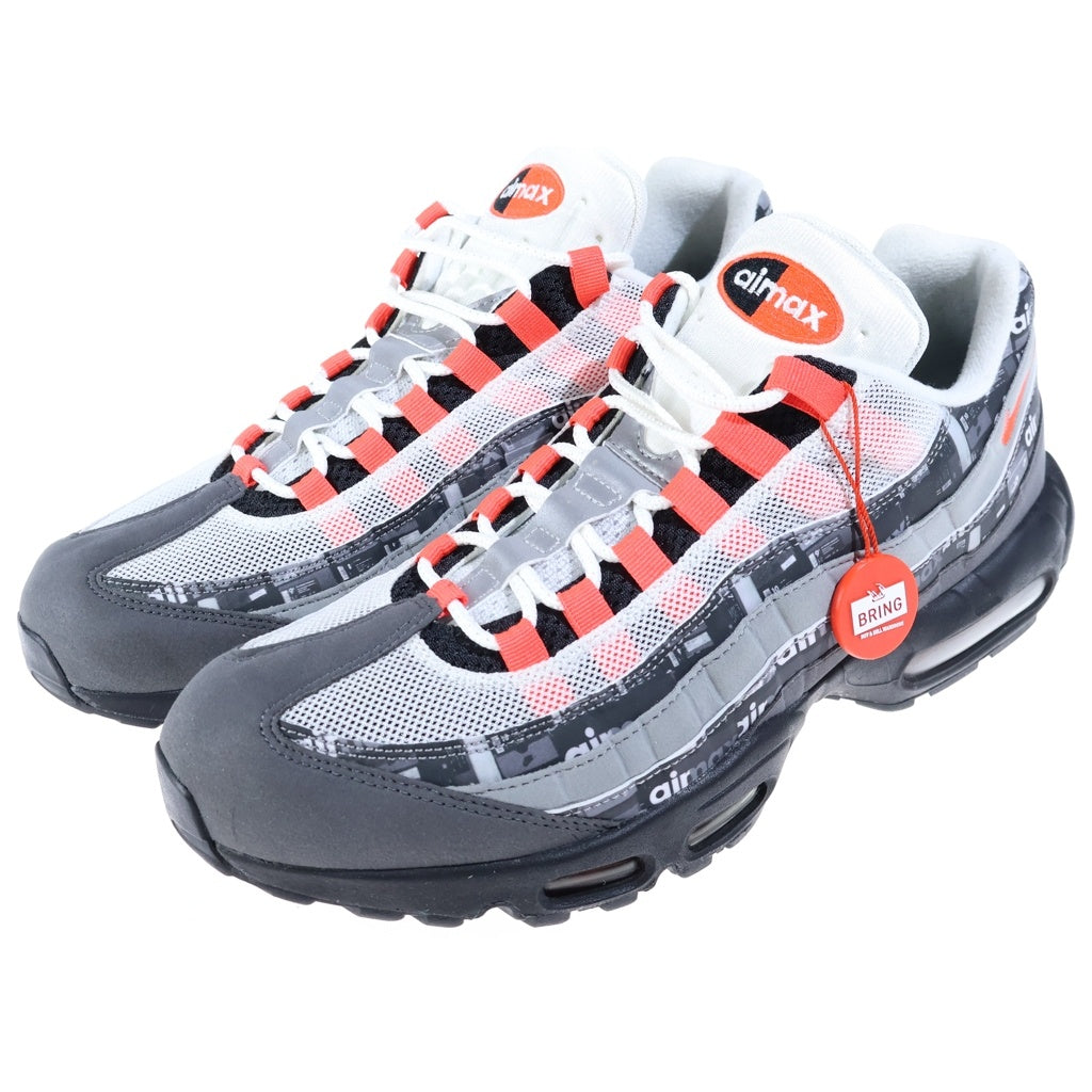 NIKE(ナイキ) × atmos AIR MAX 95 RED WE LOVE NIKE アトモス エアマックス95 ウィーラブナイキ レザーローカットスニーカー マルチカラー US12/30.0cm AQ0925-002