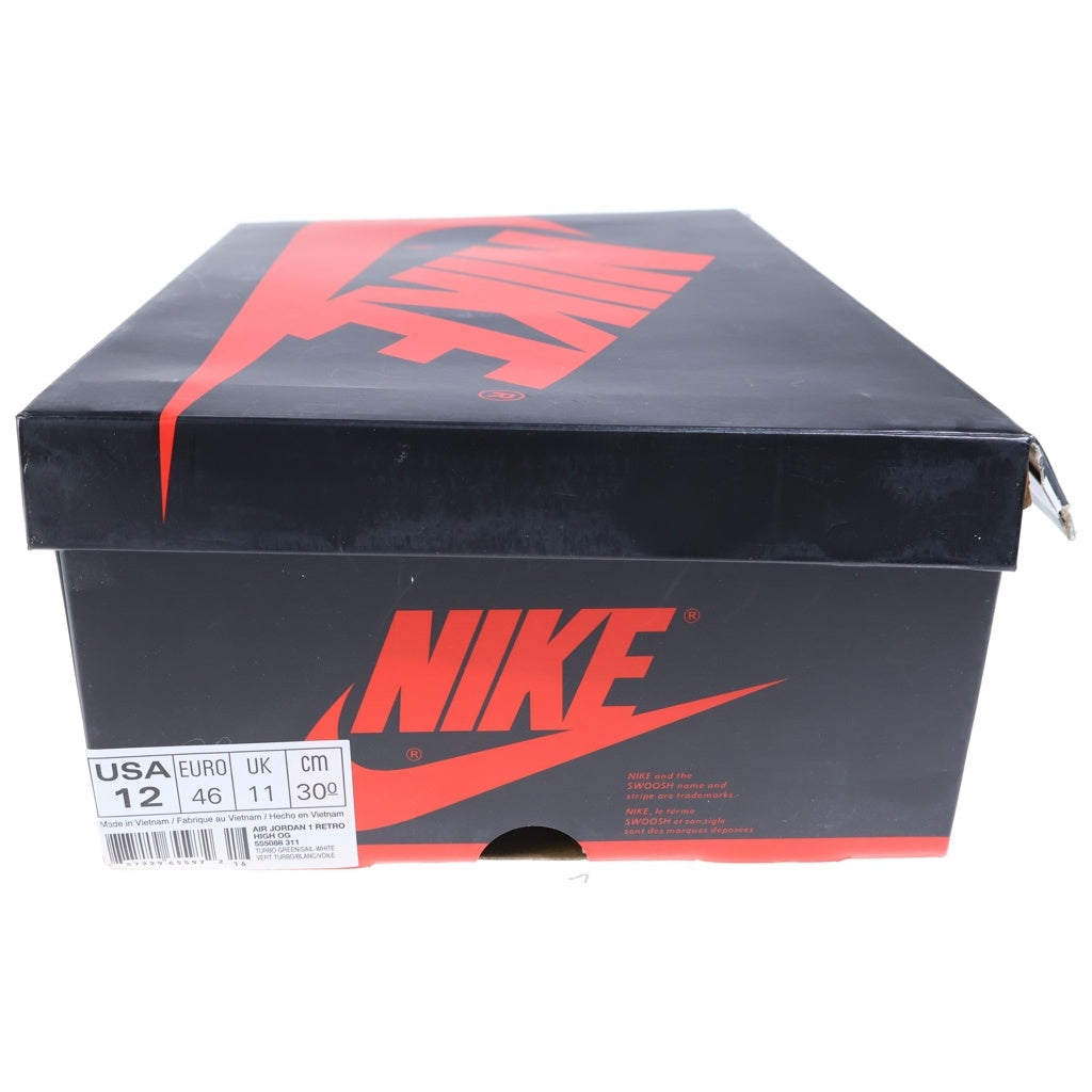 NIKE(ナイキ) AIR JORDAN1 RETRO HIGH OG エアジョーダン1 ターボグリーン ハイカットスニーカー ホワイト/グリーン US12/30.0cm 555088-311