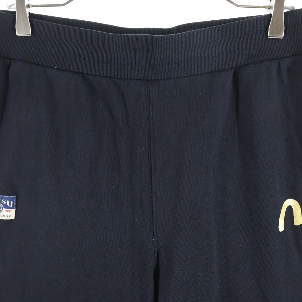 EVISU(エビス) カモメと鶴の恩返し大黒プリント レギュラーフィット スウェットパンツ ブラック 2EAHTM5SP1237XXCT
